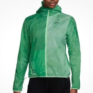 Nike Trail Women S Green Gradient Repel Running Windbreaker Light Jacket NWT